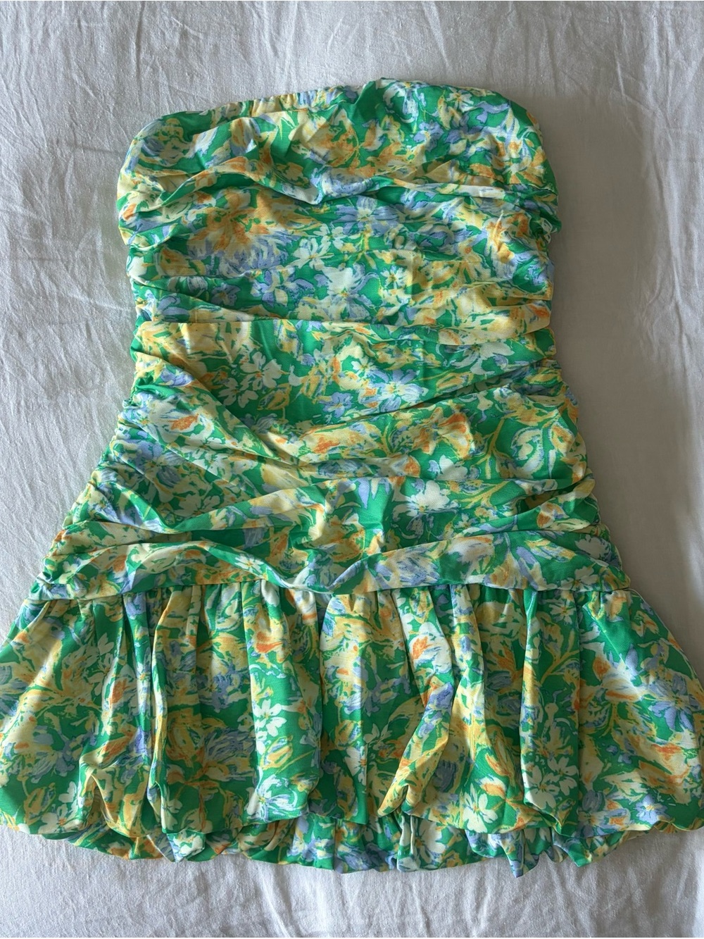 Hello Molly POWER TO YOU MINI DRESS GREEN/ BLUE/ YELLOW - 6 - Picture 3 of 7